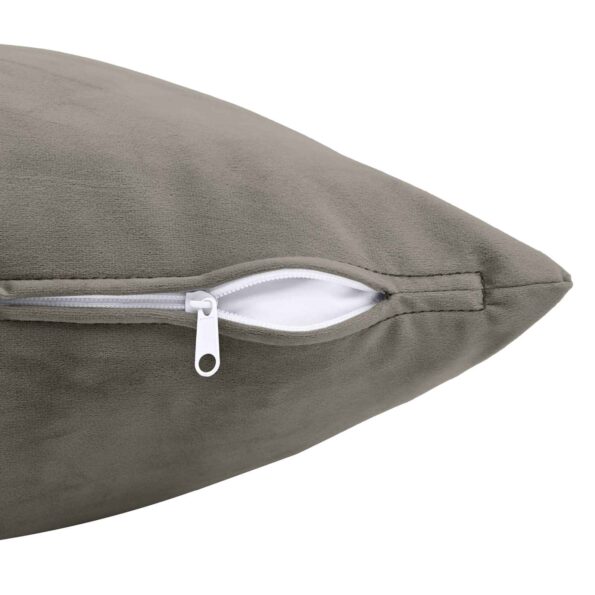 vidaXL Poťah na podložku 2 pcs HEERLEN Svetlosivá 35 x 35 cm Zamat – Obrázok 5