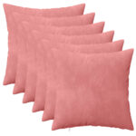 vidaXL Poťah na podložku 6 pcs HEERLEN Ružová 35 x 35 cm Zamat