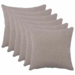 vidaXL Poťah na podložku 6 pcs HEERLEN Svetlosivá 35 x 35 cm Bouclé