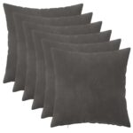 vidaXL Poťah na podložku 6 pcs HEERLEN Tmavosivá 40 x 40 cm Zamat