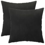 vidaXL Poťah na podložku 2 pcs HEERLEN Čierna 40 x 40 cm Zamat – Obrázok 2