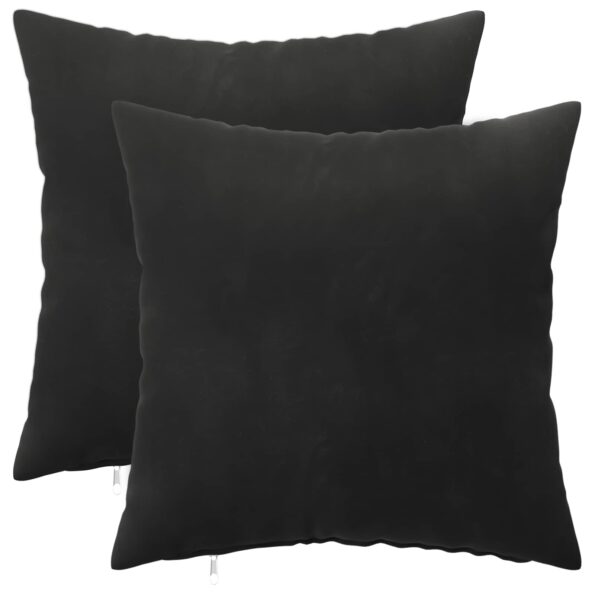 vidaXL Poťah na podložku 2 pcs HEERLEN Čierna 40 x 40 cm Zamat – Obrázok 2