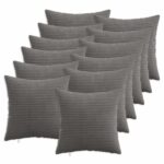 vidaXL Poťah na podložku 12 pcs HEERLEN Tmavosivá 40 x 40 cm manšestr