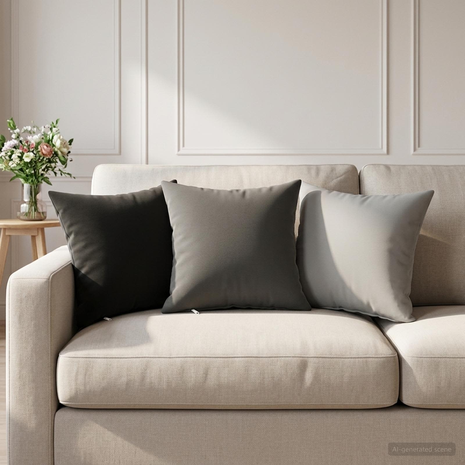908569_1.jpg vidaXL Poťah na podložku 2 pcs HEERLEN Sivá 40 x 40 cm Polyester – Obrázok 1