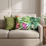 vidaXL Poťah na podložku 2 pcs HEERLEN Design s listami 40 x 40 cm