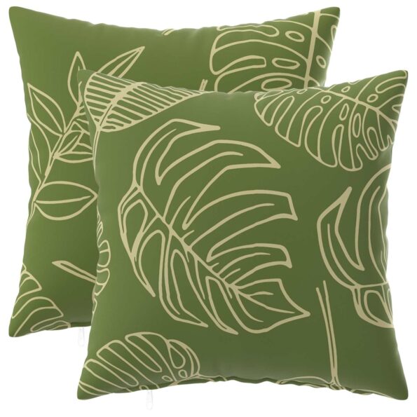 vidaXL Poťah na podložku 2 pcs HEERLEN Design s listami 40 x 40 cm – Obrázok 2