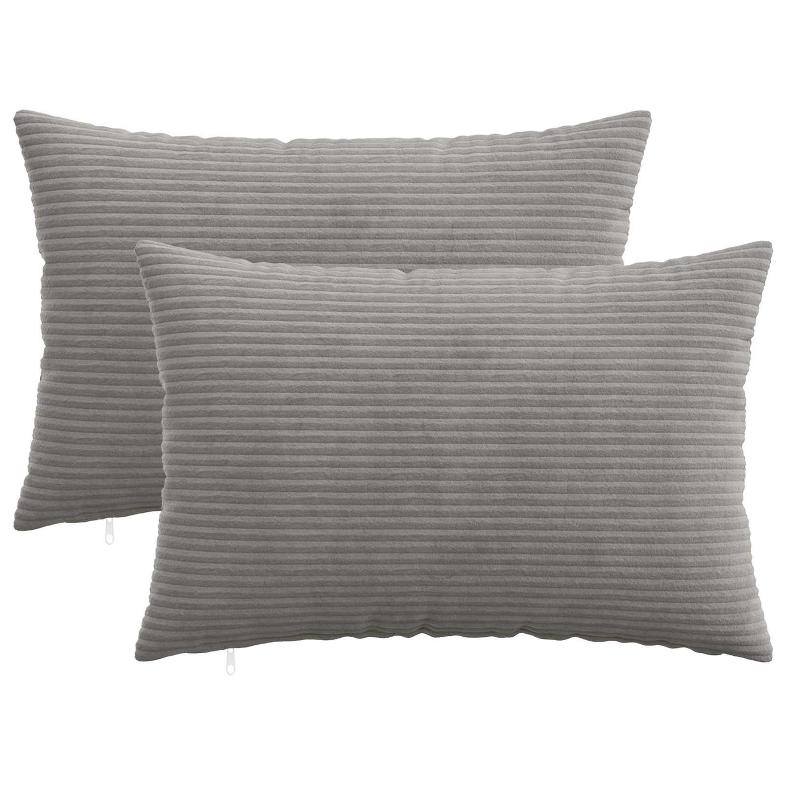 909207_1.jpg vidaXL Poťah na podložku 2 pcs HEERLEN Svetlosivá 40 x 60 cm manšestr – Obrázok 1