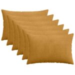 vidaXL Poťah na podložku 6 pcs HEERLEN Žltá 40 x 60 cm manšestr