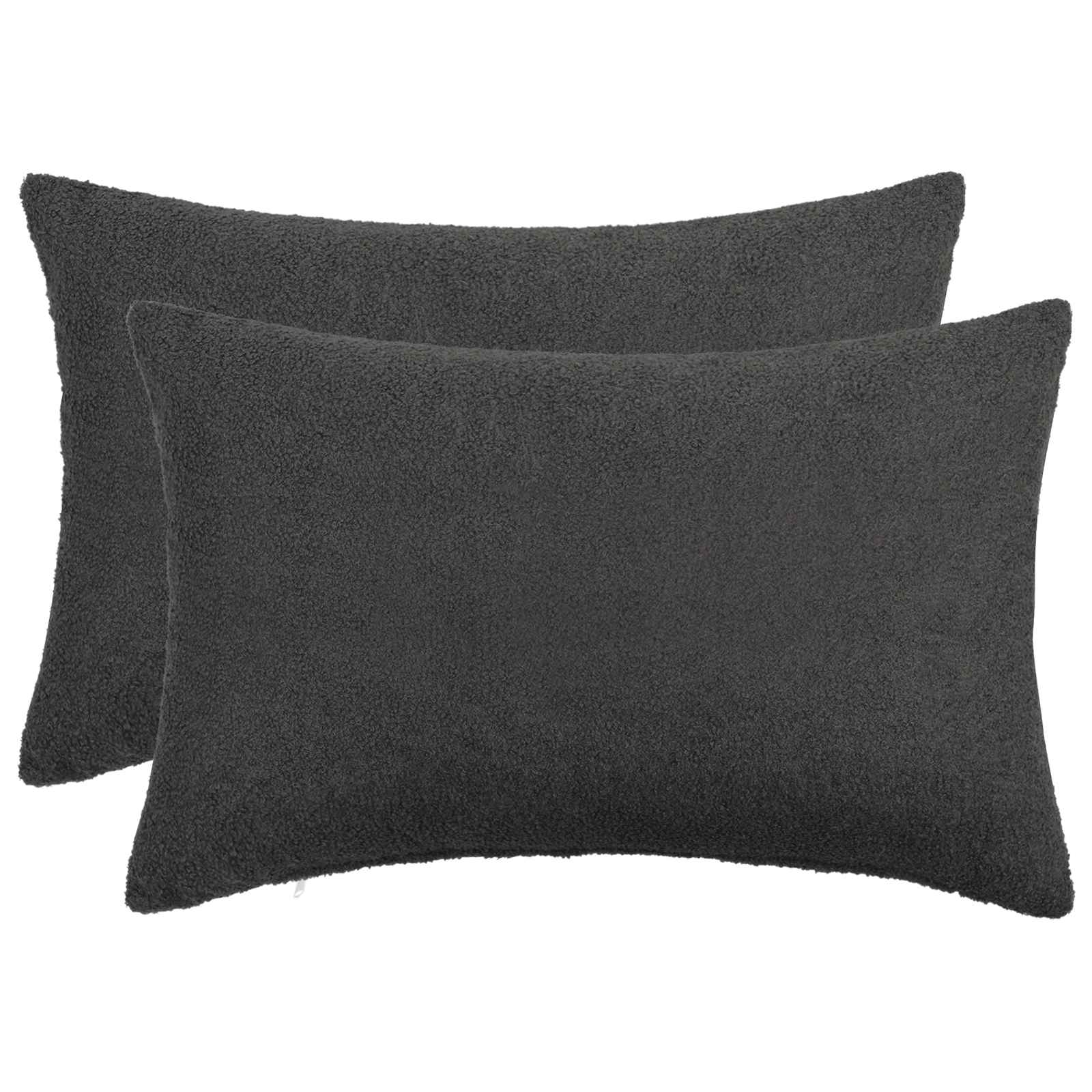 909237_1.jpg vidaXL Poťah na podložku 2 pcs HEERLEN Tmavosivá 40 x 60 cm Bouclé – Obrázok 1