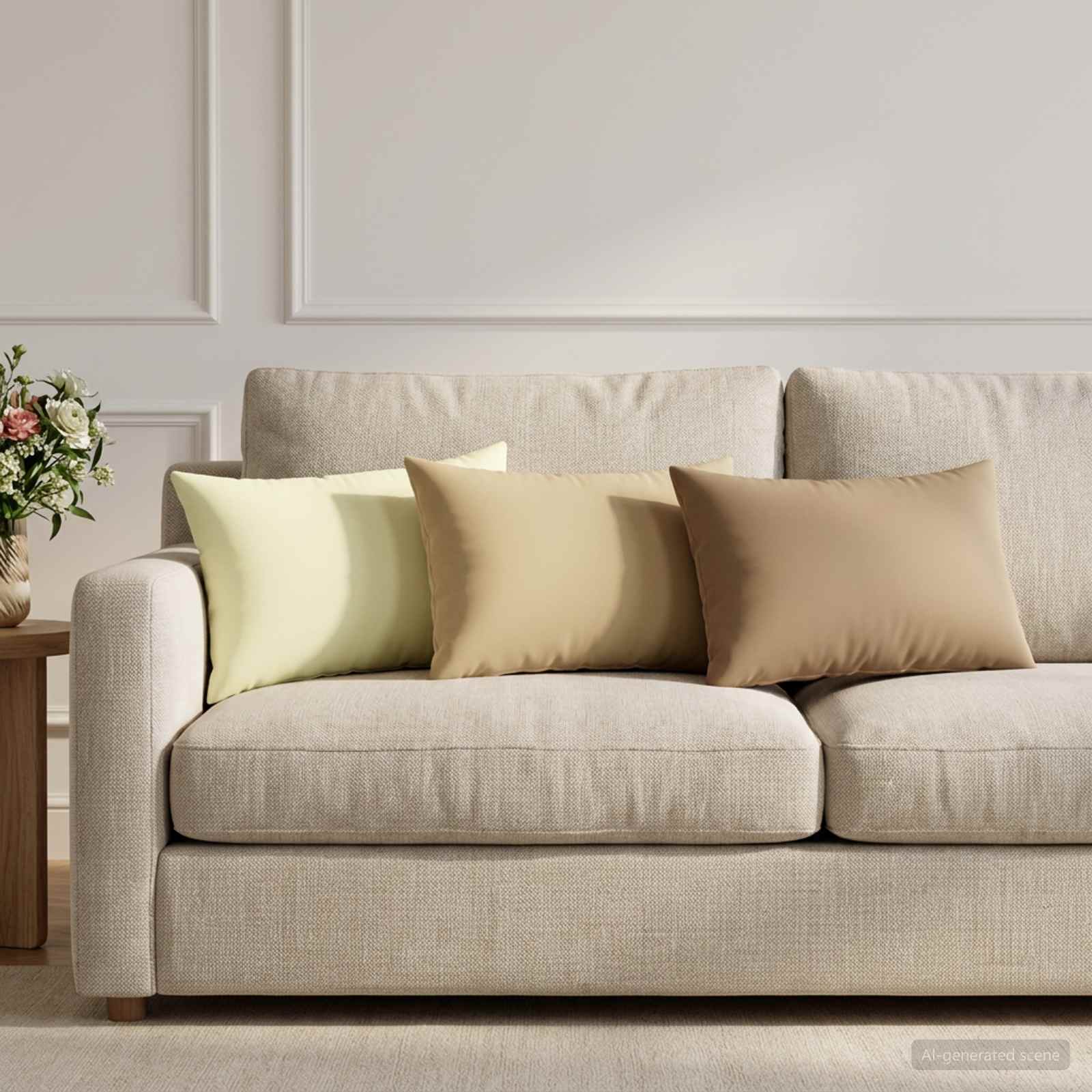 909288_1.jpg vidaXL Poťah na podložku 6 pcs HEERLEN Krémová 40 x 60 cm Polyester – Obrázok 1