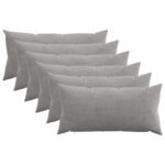vidaXL Poťah na podložku 6 pcs HEERLEN Svetlosivá 40 x 70 cm manšestr