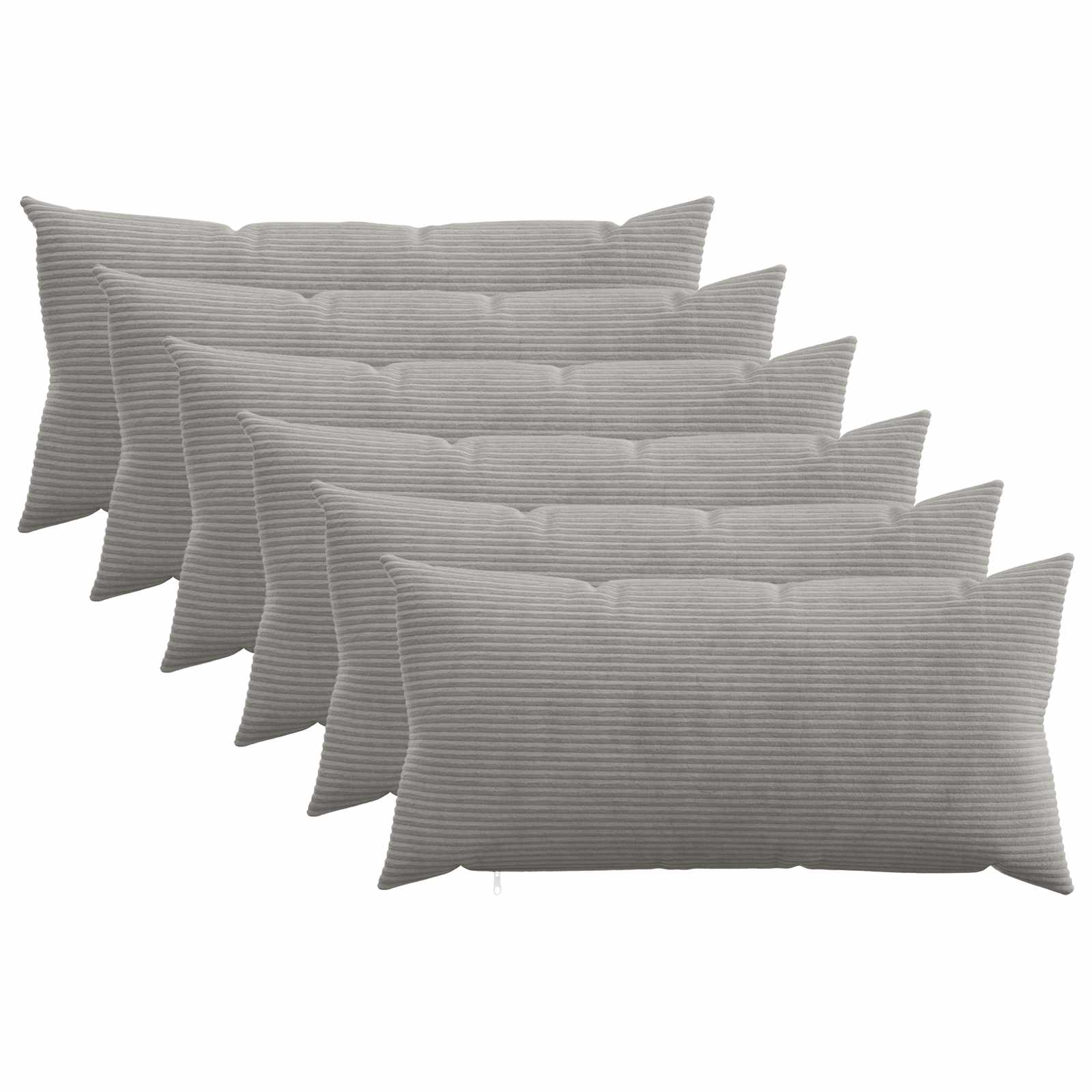 909532_1.jpg vidaXL Poťah na podložku 6 pcs HEERLEN Svetlosivá 40 x 70 cm manšestr – Obrázok 1