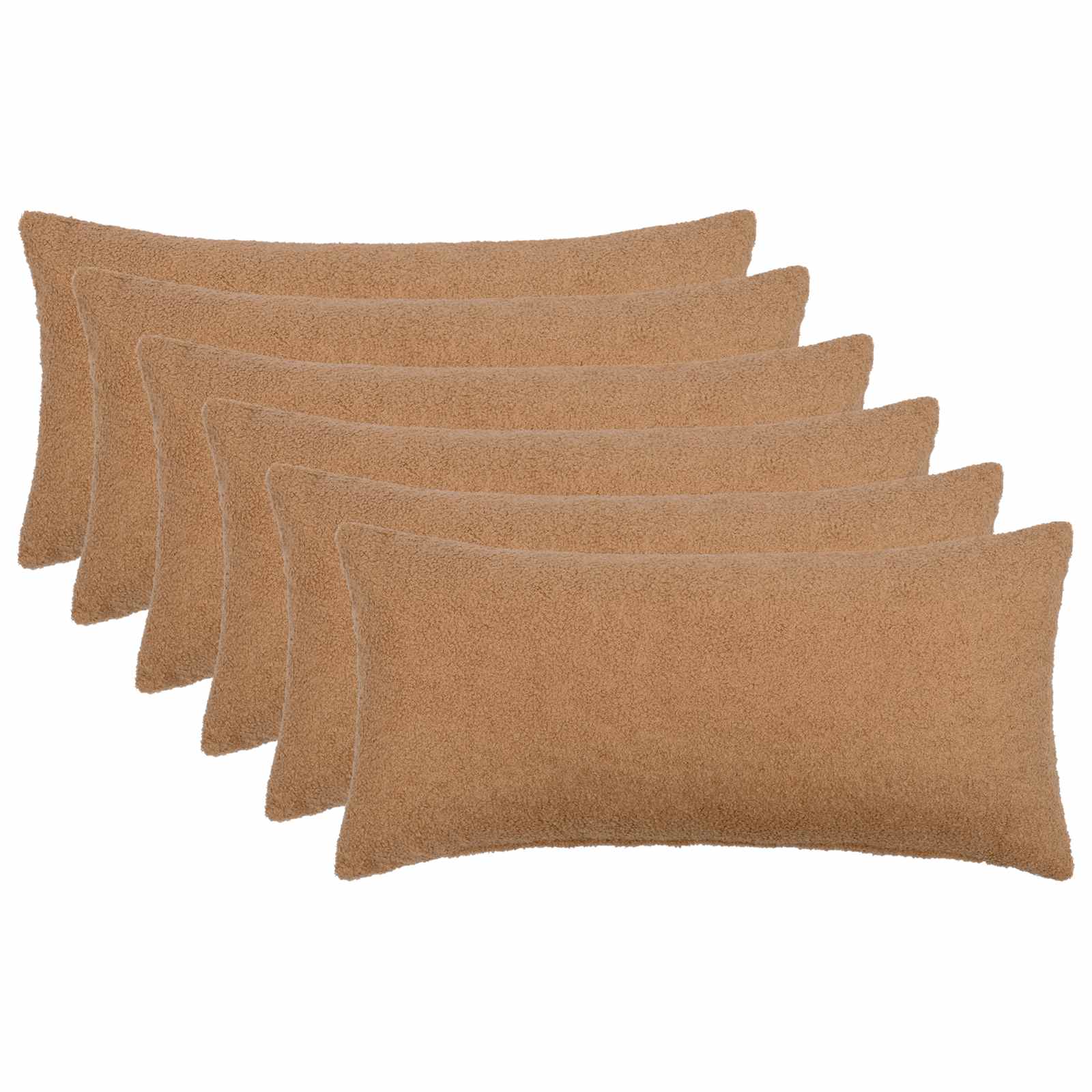 909566_1.jpg vidaXL Poťah na podložku 6 pcs HEERLEN Béžová 40 x 70 cm Bouclé – Obrázok 1