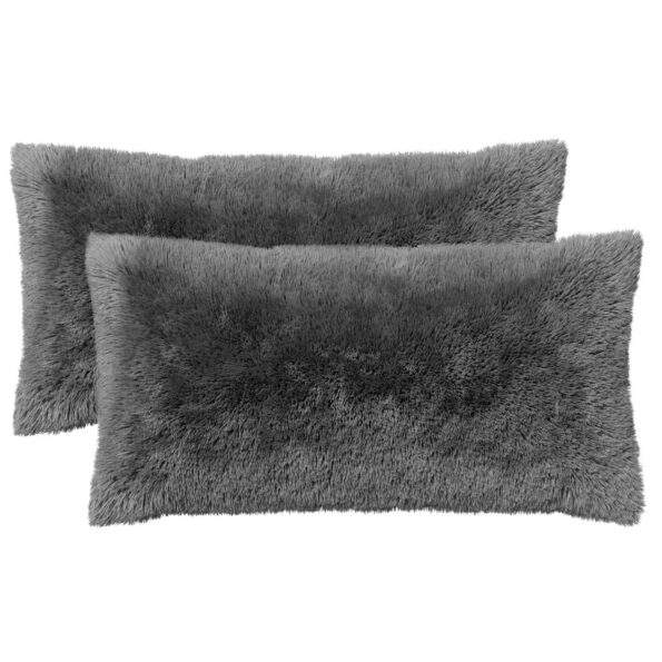 vidaXL Poťah na podložku 2 pcs HEERLEN Svetlosivá 40 x 70 cm PV fleece – Obrázok 2