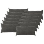 vidaXL Poťah na podložku 12 pcs HEERLEN Tmavosivá 40 x 80 cm Zamat – Obrázok 2