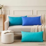 vidaXL Poťah na podložku 6 pcs HEERLEN Tyrkysová 40 x 80 cm Polyester