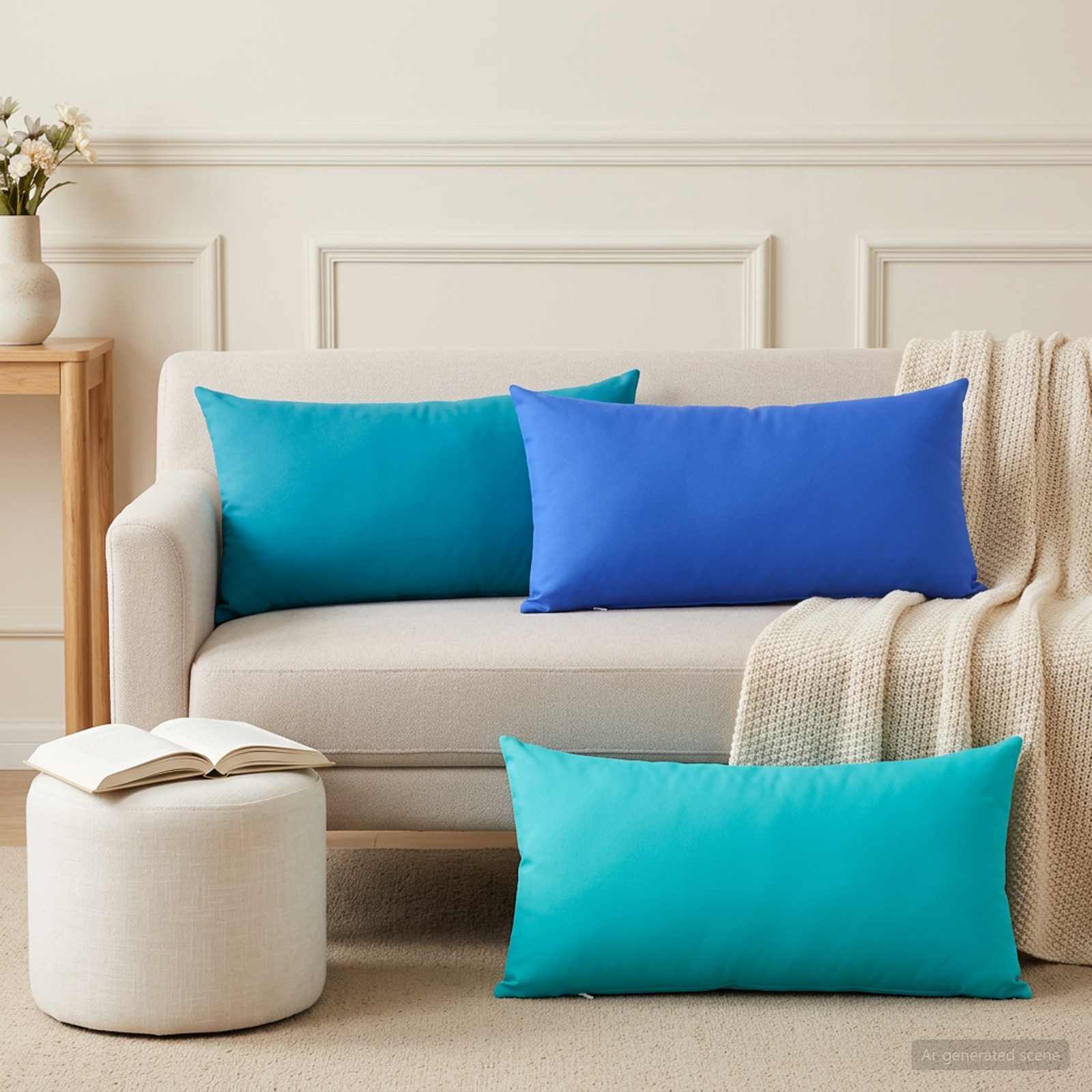 910052_1.jpg vidaXL Poťah na podložku 6 pcs HEERLEN Tyrkysová 40 x 80 cm Polyester – Obrázok 1