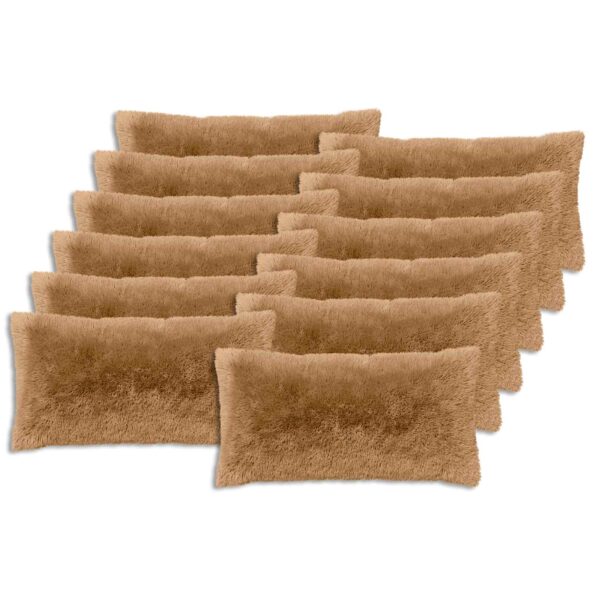 vidaXL Poťah na podložku 12 pcs HEERLEN Sivohnedá 40 x 80 cm PV fleece – Obrázok 2