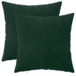 vidaXL Poťah na podložku 2 pcs HEERLEN Tmavozelená 45 x 45 cm Zamat – Obrázok 2