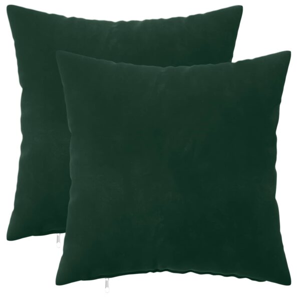 vidaXL Poťah na podložku 2 pcs HEERLEN Tmavozelená 45 x 45 cm Zamat – Obrázok 2