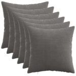 vidaXL Poťah na podložku 6 pcs HEERLEN Tmavosivá 45 x 45 cm manšestr