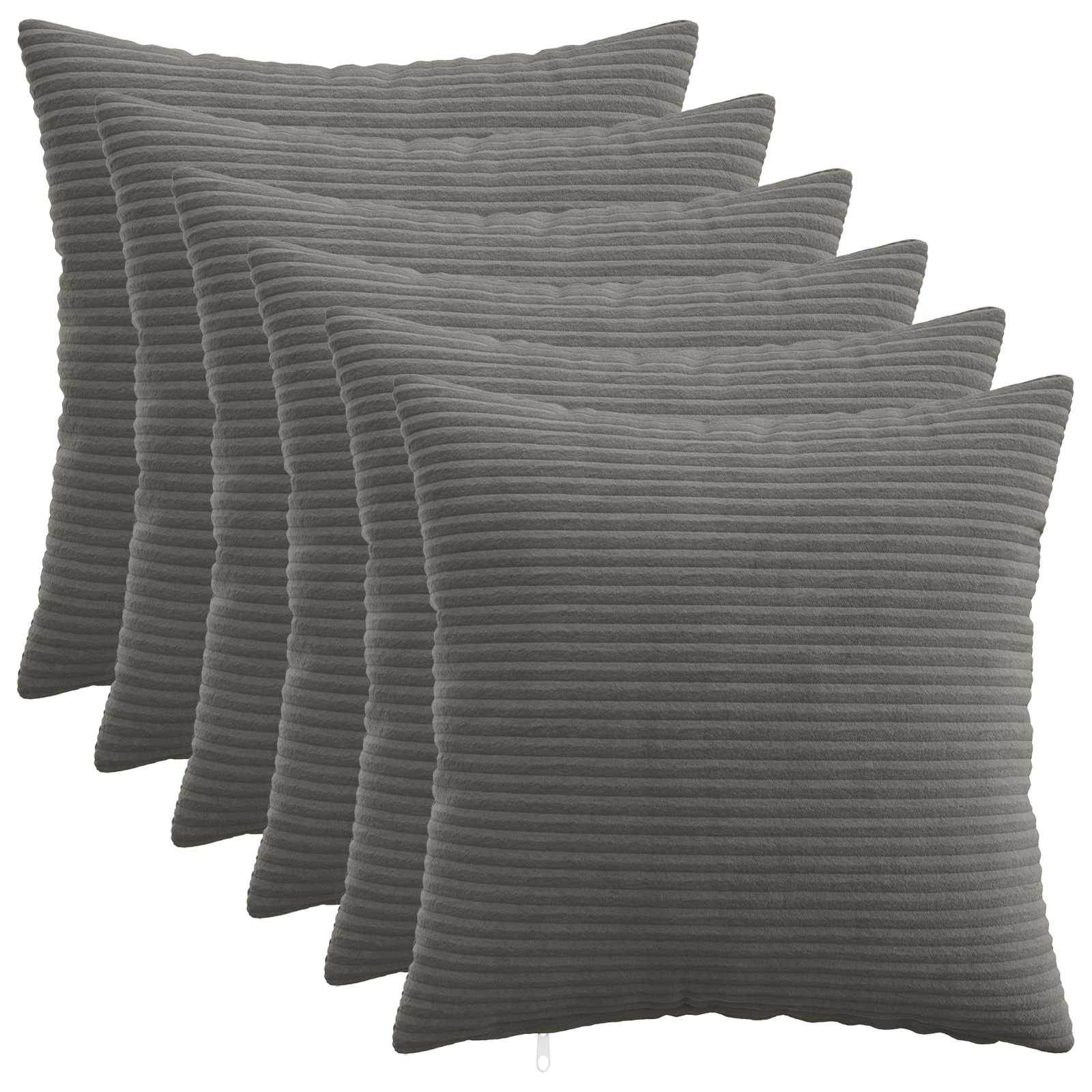 910391_1.jpg vidaXL Poťah na podložku 6 pcs HEERLEN Tmavosivá 45 x 45 cm manšestr – Obrázok 1