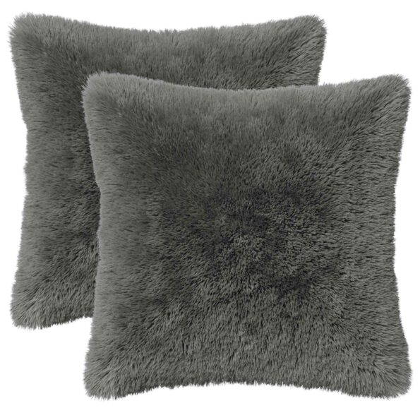 vidaXL Poťah na podložku 2 pcs HEERLEN Svetlosivá 45 x 45 cm PV fleece – Obrázok 2
