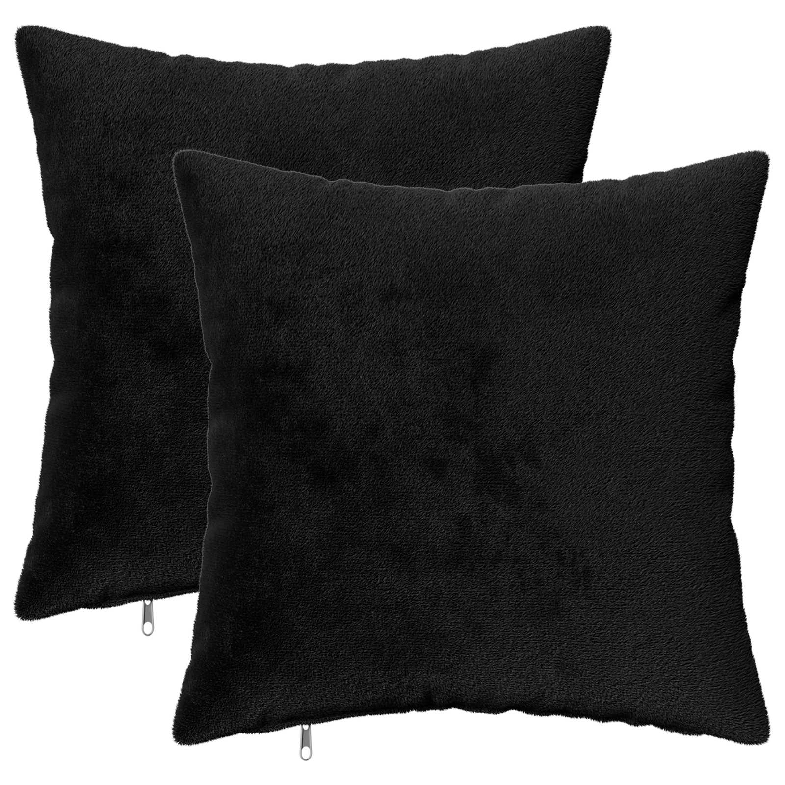 910666_1.jpg vidaXL Poťah na podložku 2 pcs HEERLEN Čierna 45 x 45 cm Flanel – Obrázok 1