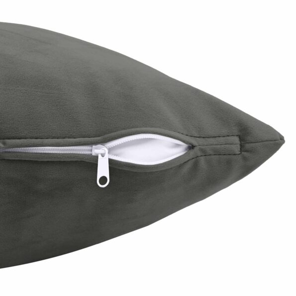 vidaXL Poťah na podložku 6 pcs HEERLEN Tmavosivá 50 x 50 cm Zamat – Obrázok 6
