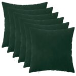 vidaXL Poťah na podložku 6 pcs HEERLEN Tmavozelená 50 x 50 cm Zamat – Obrázok 2