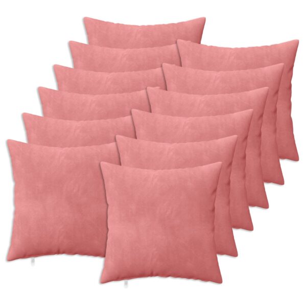 vidaXL Poťah na podložku 12 pcs HEERLEN Ružová 50 x 50 cm Zamat – Obrázok 2
