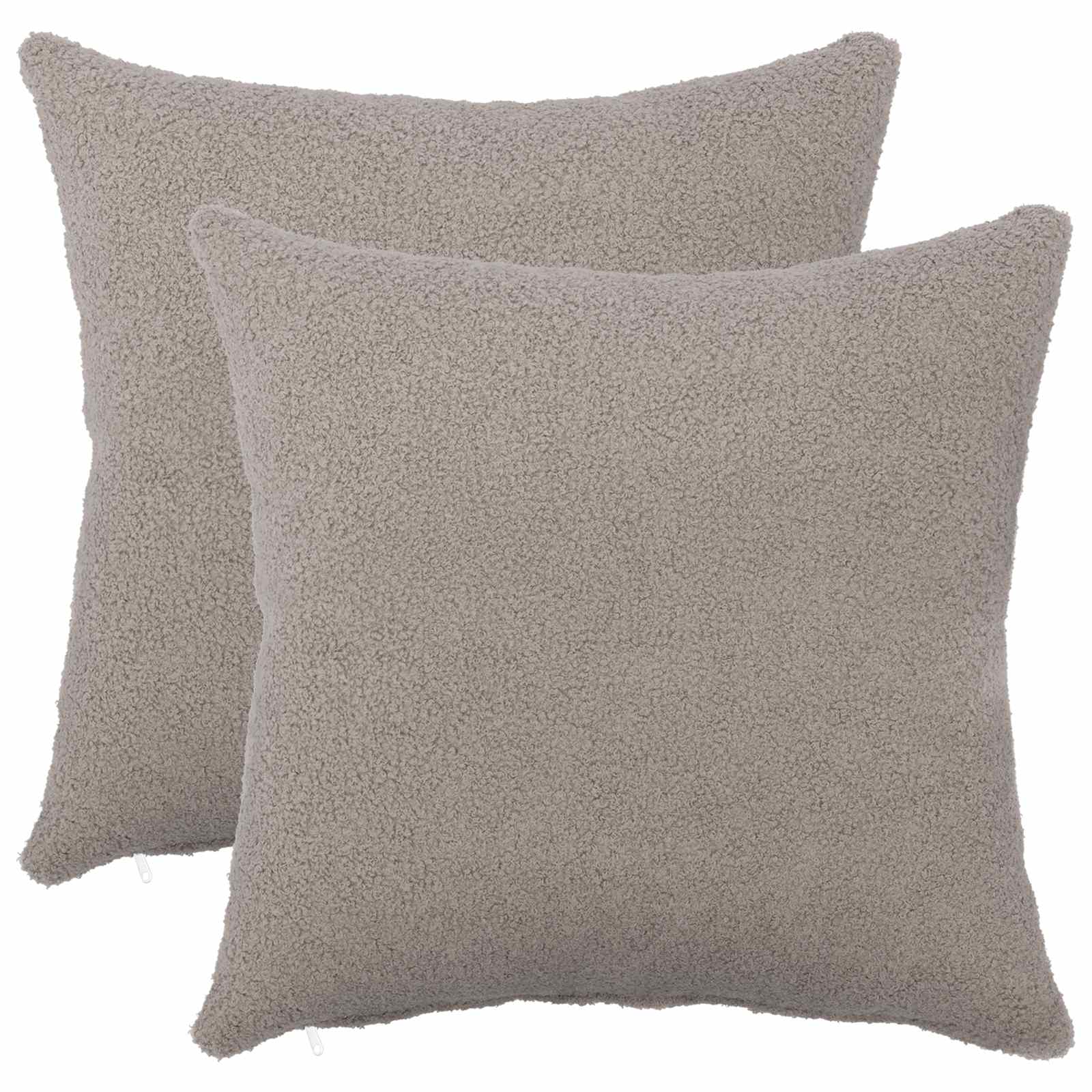 910909_1.jpg vidaXL Poťah na podložku 2 pcs HEERLEN Svetlosivá 50 x 50 cm Bouclé – Obrázok 1
