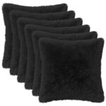 vidaXL Poťah na podložku 6 pcs HEERLEN Čierna 50 x 50 cm PV fleece – Obrázok 2