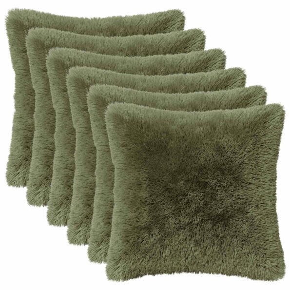 vidaXL Poťah na podložku 6 pcs HEERLEN Zelená 50 x 50 cm PV fleece – Obrázok 2