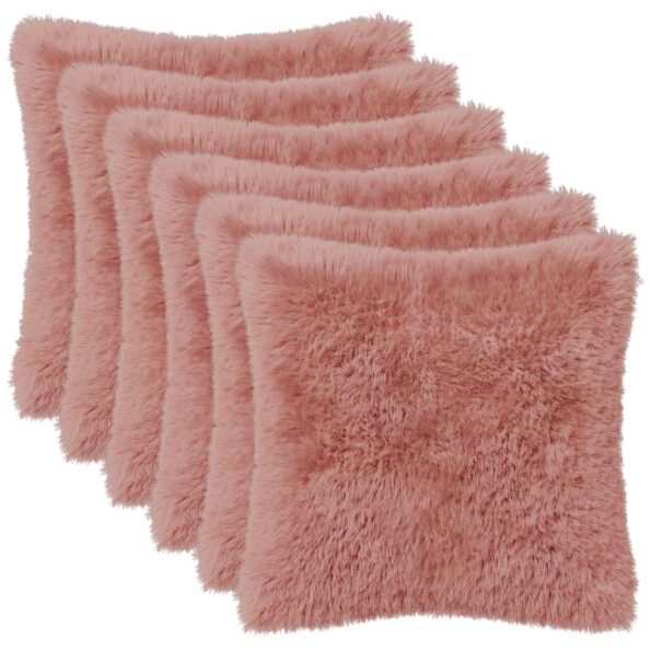 vidaXL Poťah na podložku 6 pcs HEERLEN Ružová 50 x 50 cm PV fleece – Obrázok 2