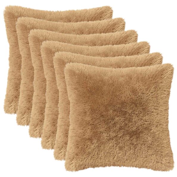 vidaXL Poťah na podložku 6 pcs HEERLEN Sivohnedá 50 x 50 cm PV fleece – Obrázok 2