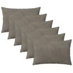 vidaXL Poťah na podložku 6 pcs HEERLEN Svetlosivá 50 x 70 cm Zamat – Obrázok 2