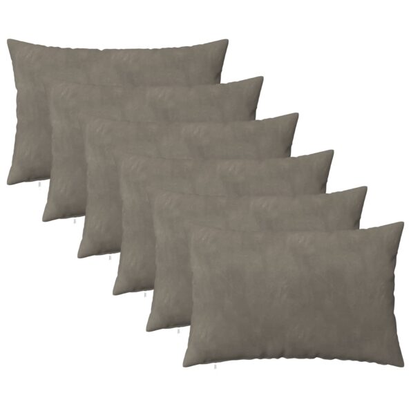 vidaXL Poťah na podložku 6 pcs HEERLEN Svetlosivá 50 x 70 cm Zamat – Obrázok 2