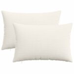 vidaXL Poťah na podložku 2 pcs HEERLEN Krémová 50 x 70 cm manšestr