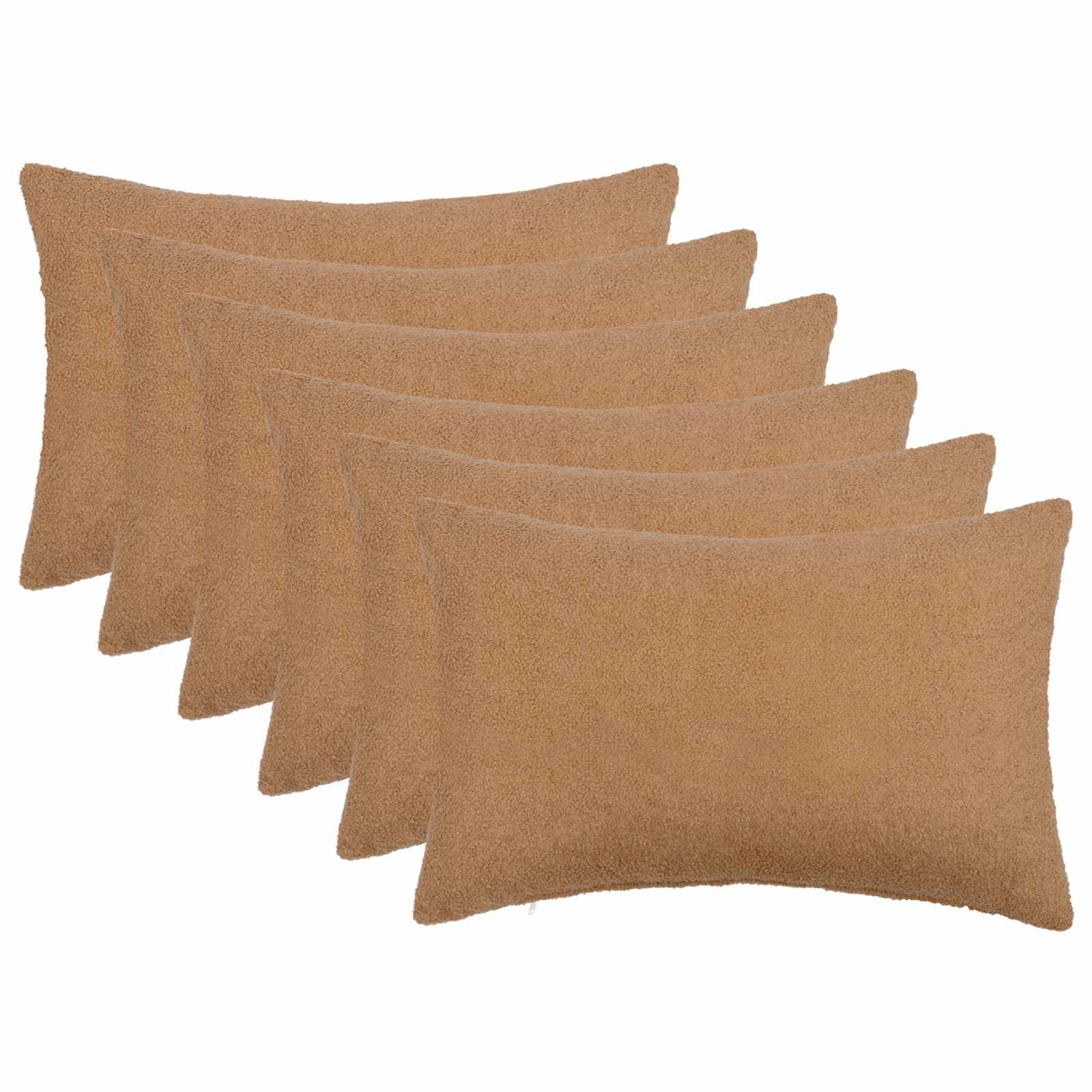 911348_1.jpg vidaXL Poťah na podložku 6 pcs HEERLEN Béžová 50 x 70 cm Bouclé – Obrázok 1