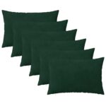 vidaXL Poťah na podložku 6 pcs HEERLEN Tmavozelená 50 x 75 cm Zamat – Obrázok 2