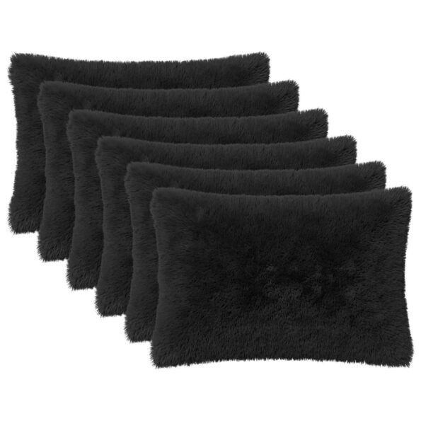 vidaXL Poťah na podložku 6 pcs HEERLEN Čierna 50 x 75 cm PV fleece – Obrázok 2