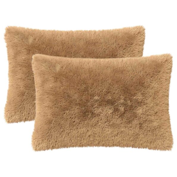 vidaXL Poťah na podložku 2 pcs HEERLEN Sivohnedá 50 x 75 cm PV fleece – Obrázok 2