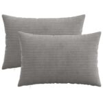 vidaXL Poťah na podložku 2 pcs HEERLEN Svetlosivá 50 x 80 cm manšestr