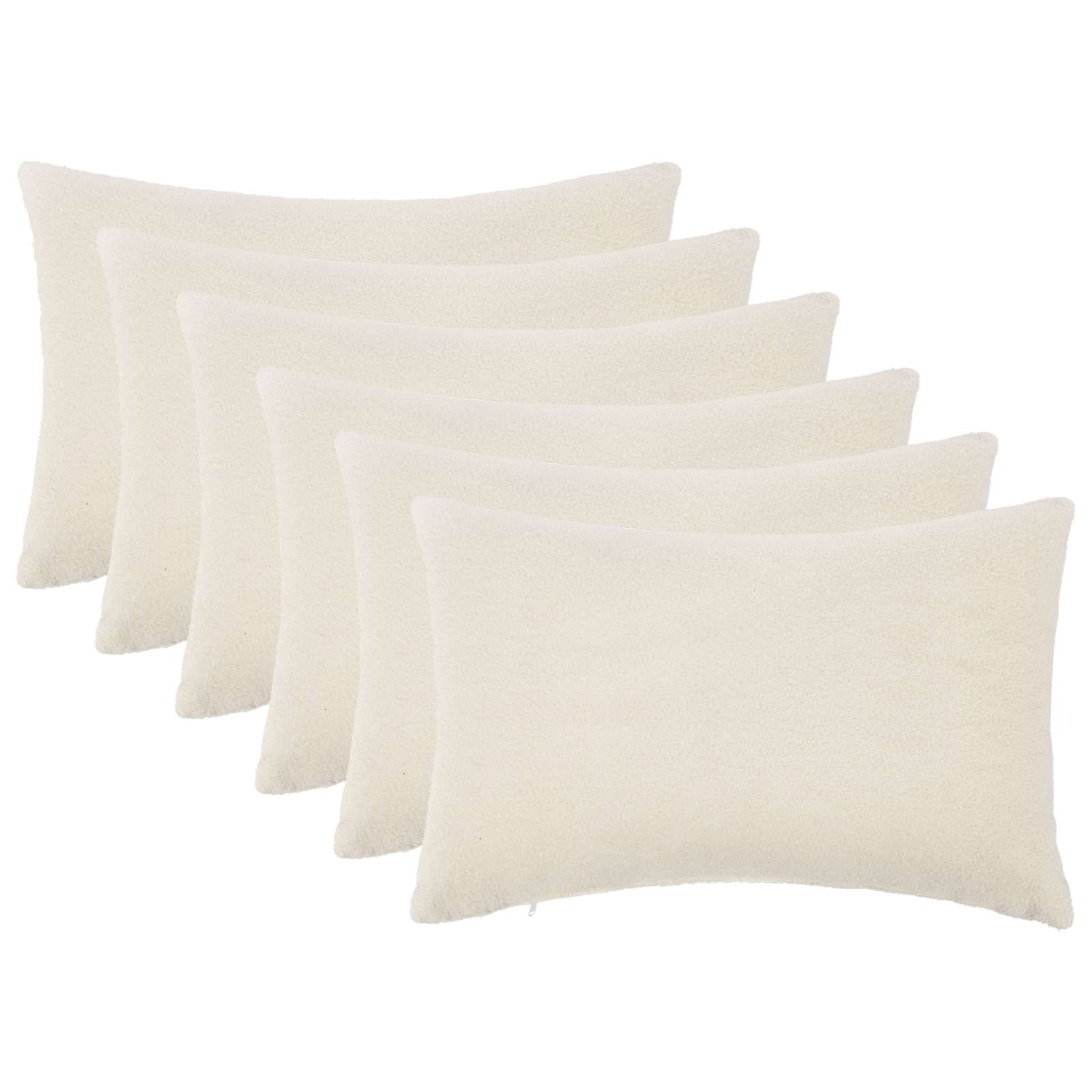 911988_1.jpg vidaXL Poťah na podložku 6 pcs HEERLEN Krémová 50 x 80 cm Bouclé – Obrázok 1