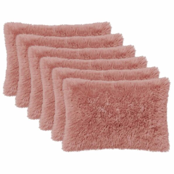 vidaXL Poťah na podložku 6 pcs HEERLEN Ružová 50 x 80 cm PV fleece – Obrázok 2