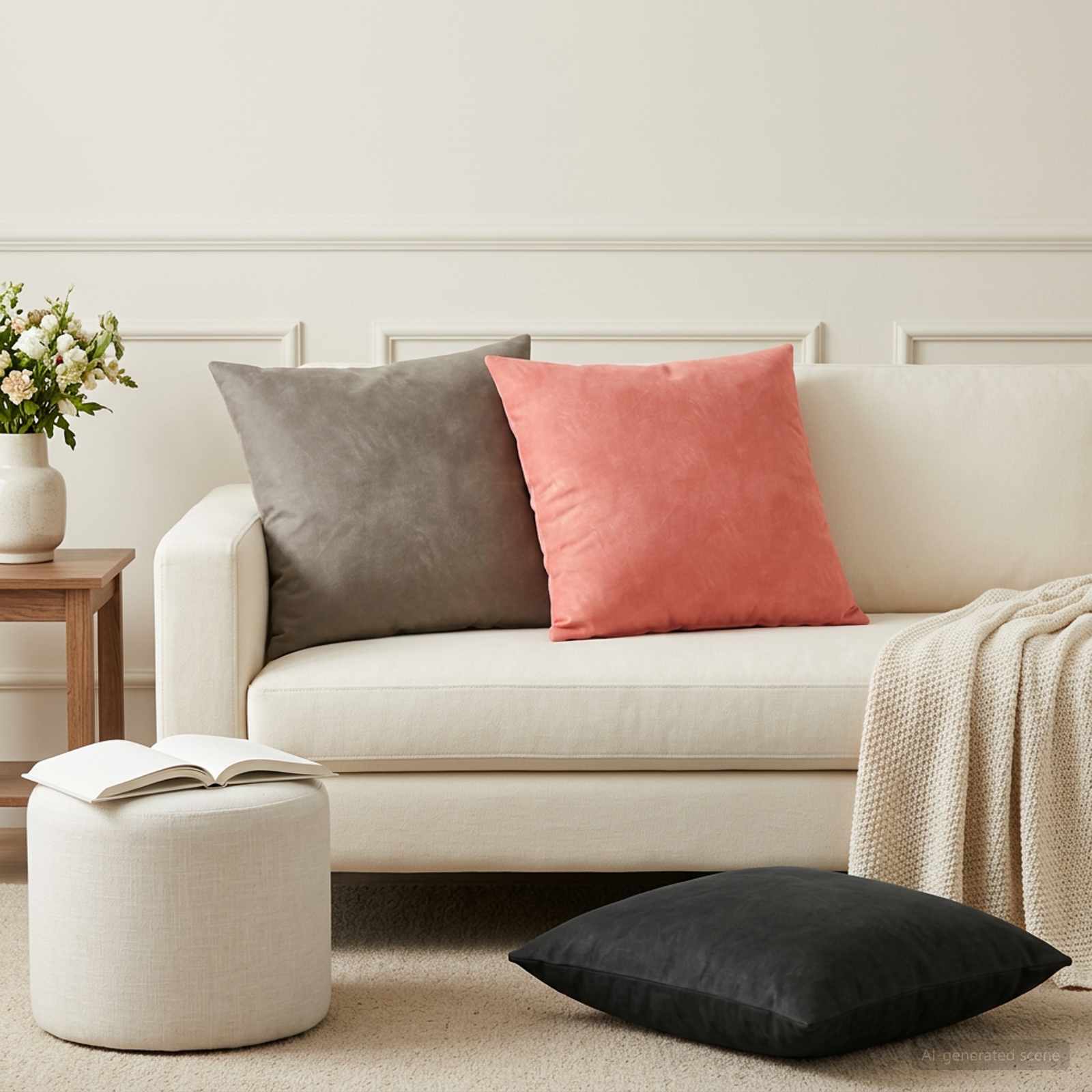 912228_1.jpg vidaXL Poťah na podložku 6 pcs HEERLEN Svetlosivá 55 x 55 cm Zamat – Obrázok 1
