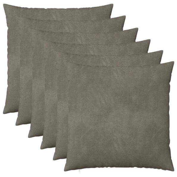 vidaXL Poťah na podložku 6 pcs HEERLEN Svetlosivá 55 x 55 cm Zamat – Obrázok 2