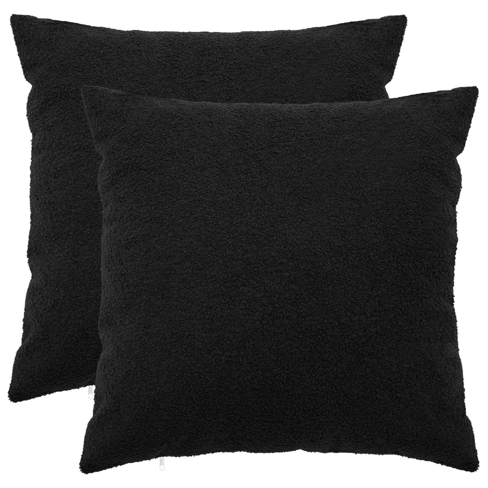 912317_1.jpg vidaXL Poťah na podložku 2 pcs HEERLEN Čierna 55 x 55 cm Bouclé – Obrázok 1