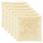 vidaXL Poťah na podložku 6 pcs HEERLEN Krémová 55 x 55 cm PV fleece – Obrázok 2